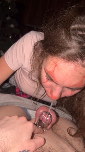 Leashed Women BDSM Chastity Clown Collared