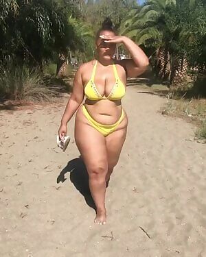 Pudgy Natalie at the Beach