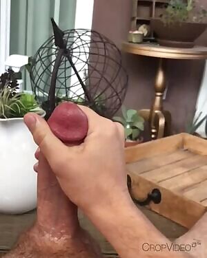 huge slo-mo cumshot outside