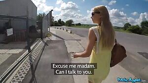 Hot tourist Lucy Heart lured into the forest with cash, and fucked by a stranger