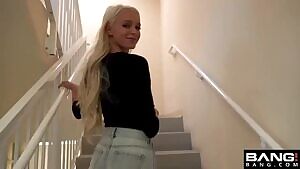 Emma is a public slut that gets her cum load at the end